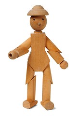 Image showing Wooden mannequin on white