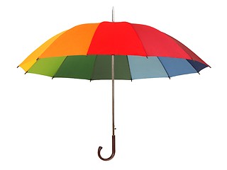 Image showing Rainbow umbrella on white