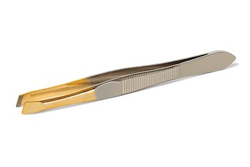 Image showing Cosmetic tweezers on white