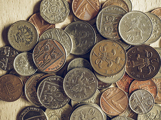 Image showing Vintage Pound coins