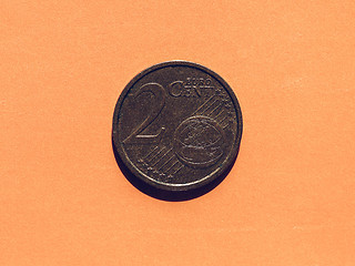 Image showing Vintage Euro cent coins