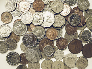 Image showing Vintage Pound coins