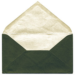 Image showing Vintage looking Green envelope isolated