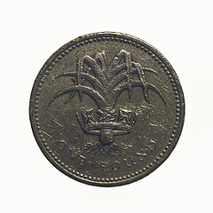 Image showing Vintage One Pound coin