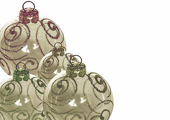 Image showing Vintage looking Christmas baubles