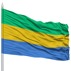 Image showing Gabon Flag on Flagpole