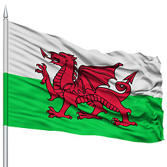 Image showing Wales Flag on Flagpole