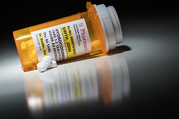 Image showing Hydrocodone Pills and Prescription Bottle with Non Proprietary L