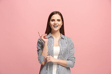 Image showing Young serious thoughtful business woman. Doubt concept.