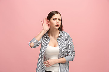 Image showing The happy businesswoman standing and young woman listening