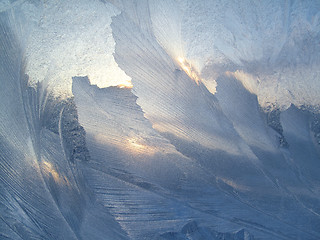 Image showing Beautiful ice pattern and sunlight