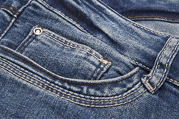 Image showing Fragment of dark blue jeans