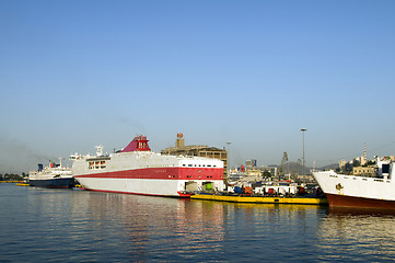 Image showing boats port piraeus athens greece