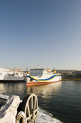 Image showing boats port piraeus athens greece