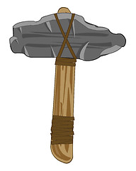 Image showing Stone axe of the ancient person.Vector illustration