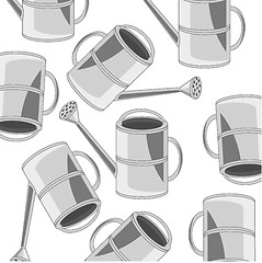 Image showing Garden tools sprinkling can pattern on white background