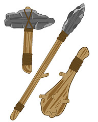 Image showing Weapon of the people of the stone age on white background