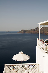 Image showing view of caldera from patio oia santorini