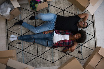 Image showing Top view of attractive young African American couple