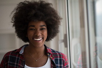 Image showing portrait of a young beautiful black woman