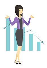 Image showing Bancrupt business woman vector illustration.