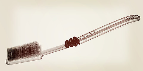 Image showing Toothbrush. 3d illustration. Vintage style