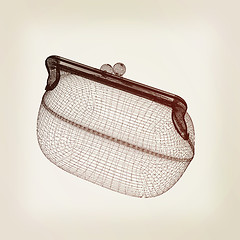 Image showing purse on a white. 3D illustration. Vintage style