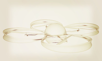 Image showing Quadcopter Dron. 3d render. Vintage style