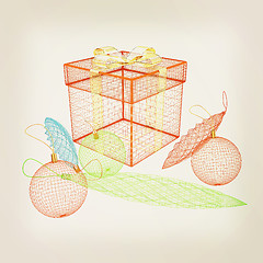 Image showing colorful gift box concept. 3d illustration. Vintage style