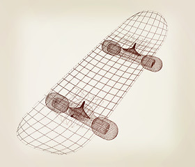 Image showing Skateboard. 3d illustration. Vintage style