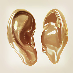 Image showing Ear model. 3d illustration. Vintage style