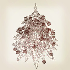Image showing Christmas tree concept. 3d illustration. Vintage style