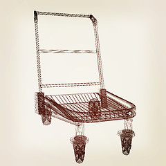 Image showing Trolley for luggage at the airport. 3D illustration.. Vintage st