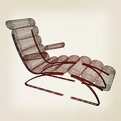 Image showing Medical chair for cosmetology. 3d illustration. Vintage style