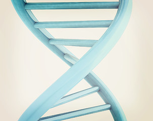 Image showing DNA structure model on white. 3D illustration. Vintage style