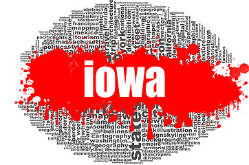 Image showing Iowa word cloud design