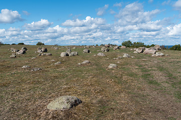 Image showing Vikings grave field in Sweden