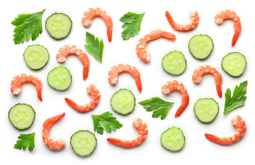 Image showing pattern of prawns and cucumber