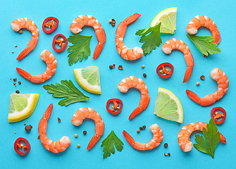 Image showing pattern of prawns and spices