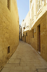 Image showing Empty alley in Mdina
