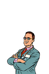 Image showing Confident businessman crossed his arms