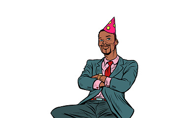 Image showing pop art Afrikan businessman birthday greetings anniversary celeb