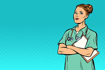 Image showing pop art nurse. Medicine and health