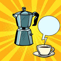 Image showing electric coffee pot and Cup