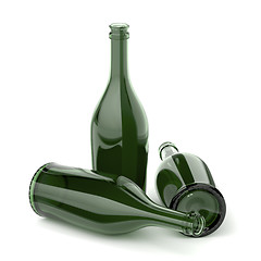 Image showing Empty bottles for alcoholic beverages