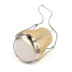 Image showing Champagne cork on white