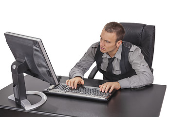 Image showing Young Businessman Working