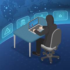 Image showing Hacker Activity Isometric Concept