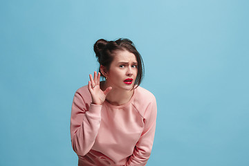 Image showing The happy businesswoman standing and young woman listening