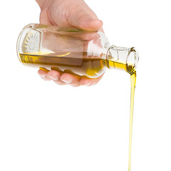 Image showing Oil pouring from a bottle.